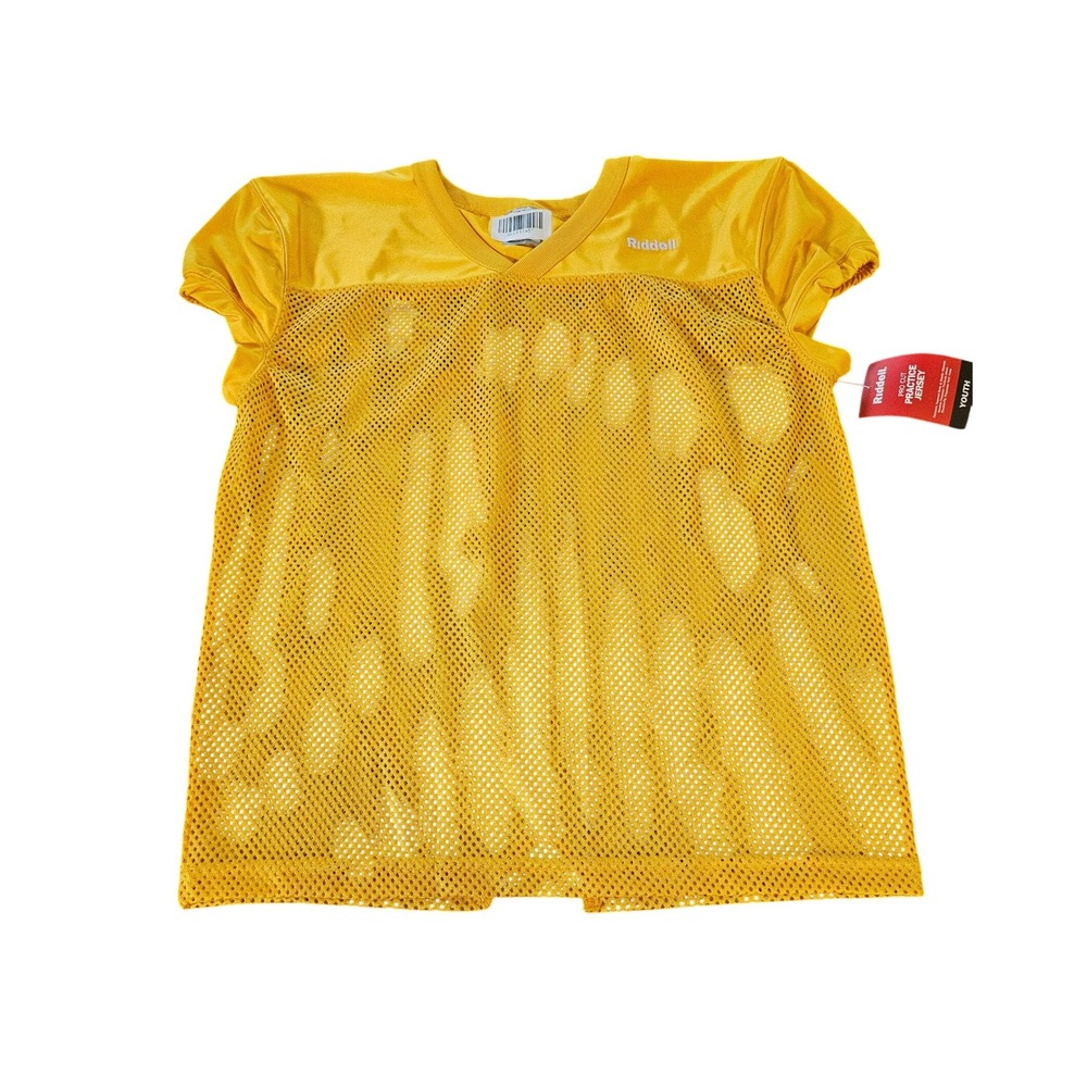 Riddell Football Practice Jersey Youth L Yellow Porthole Mesh Pro Cut NEW